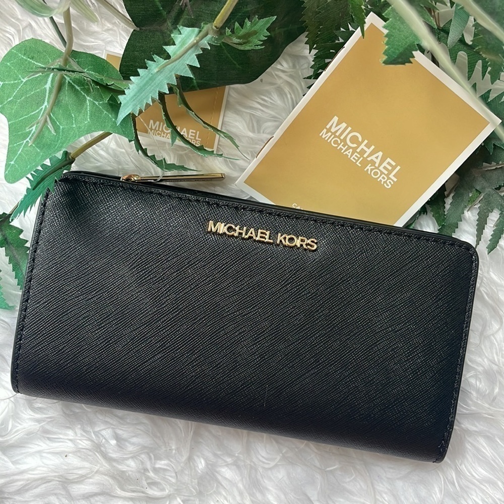 Brand New Michael Kors Genuine Leather Black Large Top Zip Continental Wallet - Picture 14 of 14